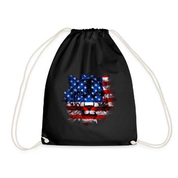 America - Drawstring Bag - black - Front