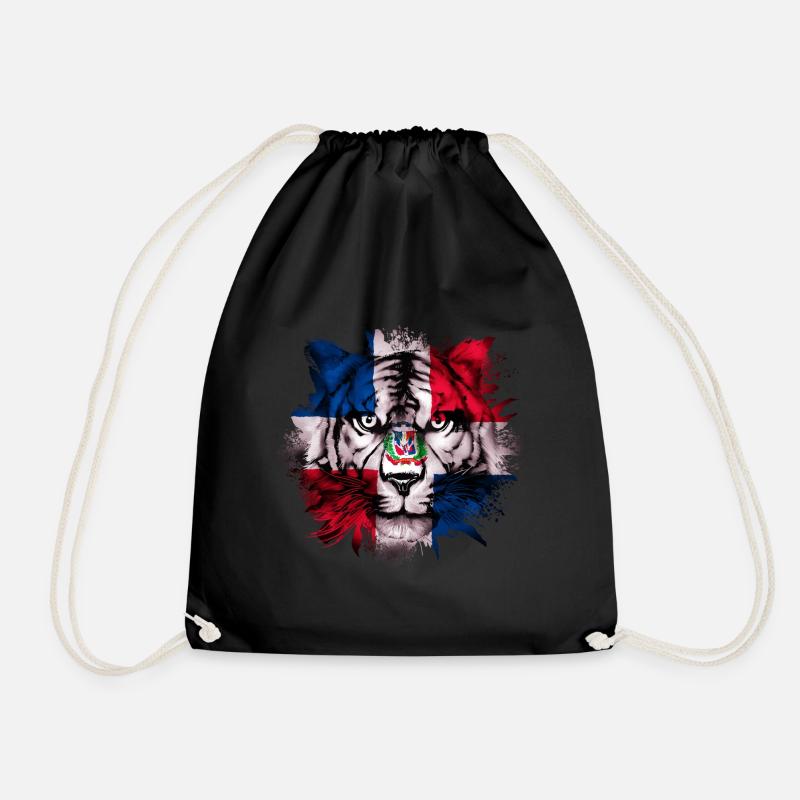 Dominican Republic - Drawstring Bag - black