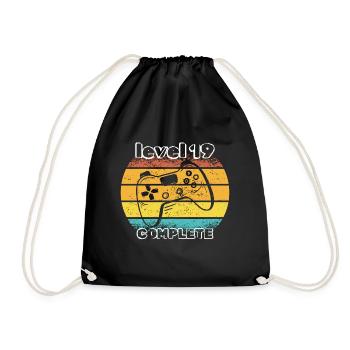 level 19 complete - Drawstring Bag - black - Front