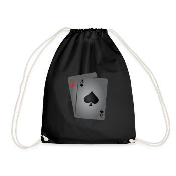 Deux as poker - Sac de sport léger - noir - Devant
