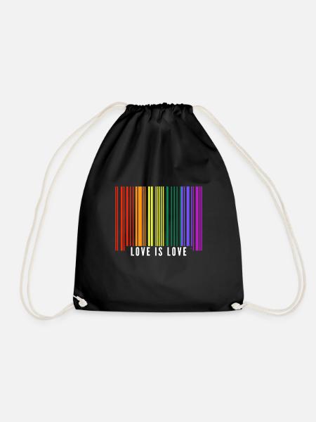 Love is Love / Gay / Pride / Geschenkidee - Turnbeutel - Schwarz