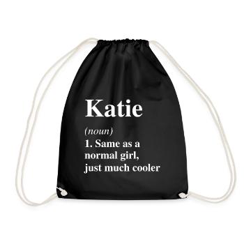 Katie Définition Cool Nom Dire Cadeau - Sac de sport léger - noir - Devant