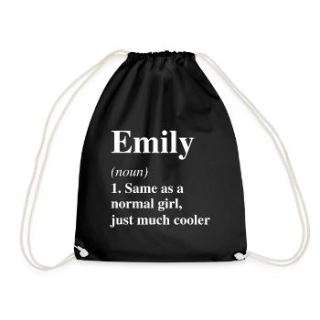 Emily Définition Cool Nom Dicton Cadeau - Sac de sport léger - noir - Devant