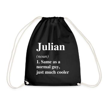 Julian Definition Cooler Name Spruch Geschenk - Turnbeutel - Schwarz - Vorne