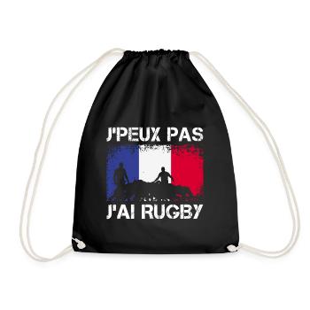 J'Peux Pas J'ai Rugby Joueur Maillot France Rugby - Turnbeutel - Schwarz - Vorne