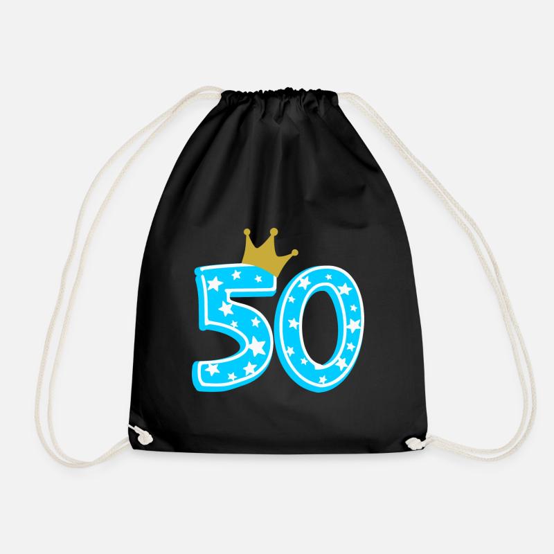50 Krone 50. Geburtstag 50 Jahre - Turnbeutel - Schwarz