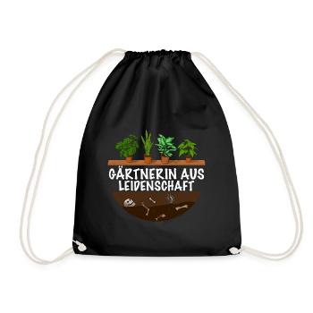Gärtnerin Leidenschaft für Gärtner Frauen Garten - Turnbeutel - Schwarz - Vorne