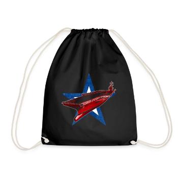 Aircraft carrier - Drawstring Bag - black - Front