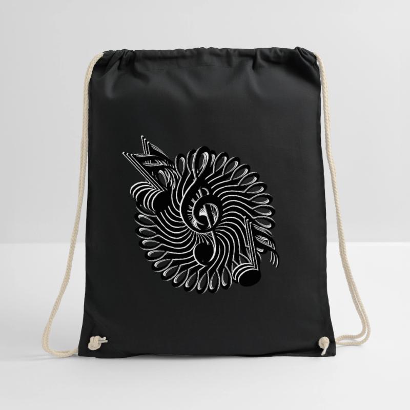 Note keys and notes pattern Drawstring Bag