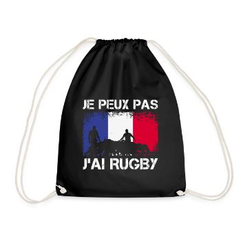 Je Peux Pas J'ai Rugby Joueur Maillot France Rugby - Turnbeutel - Schwarz - Vorne