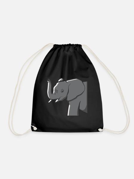 Elefant Elefantenrüssel Kenia Safari Wildtier Tier - Turnbeutel - Schwarz