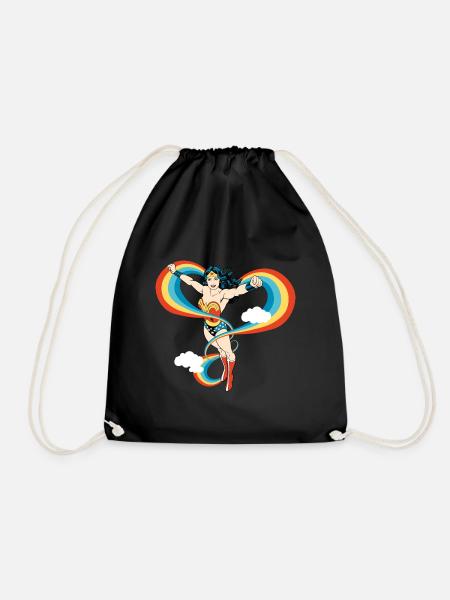 Wonder Woman Rainbow - Drawstring Bag - black
