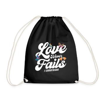 Christian Religious Bible Verse Gift - Drawstring Bag - black - Front