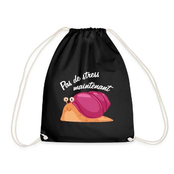 Pas de stress, un escargot qui dort. - Sac de sport léger - noir - Devant
