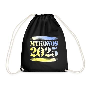 Mykonos 2025 - Drawstring Bag - black - Front