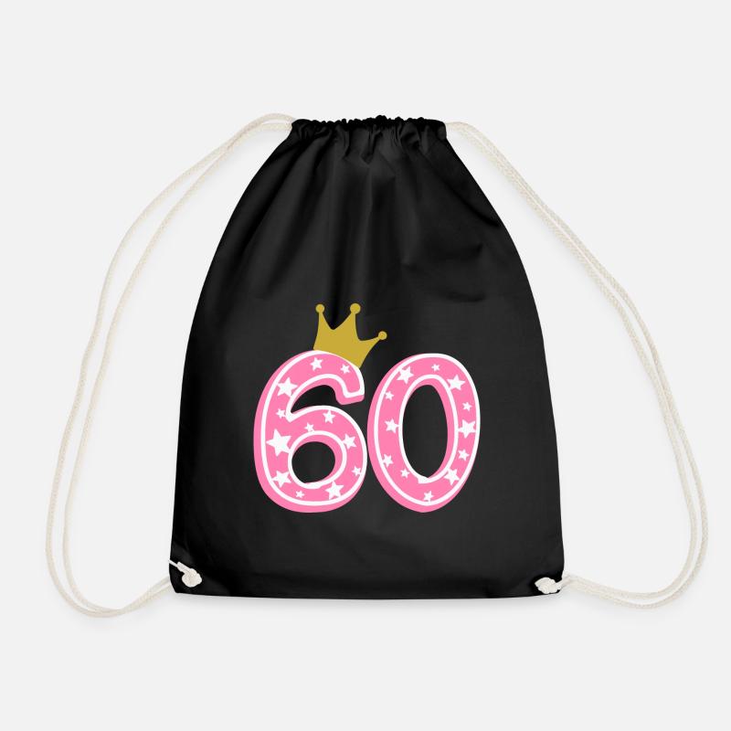 60 Krone 60th birthday 60 years - Drawstring Bag - black