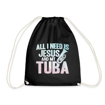 Tuba Jesus et mon cadeau de tuba - Sac de sport léger - noir - Devant