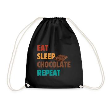 Mangez Sleep Chocolate Repeat - Dicton au chocolat - Sac de sport léger - noir - Devant