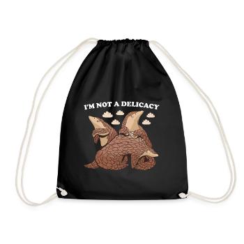 I'm Not A Delicacy Pangolin - Drawstring Bag - black - Front