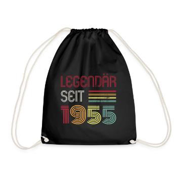 Legendär Seit 1955 Jahr Retro 55er Jahrgang - Turnbeutel - Schwarz - Vorne