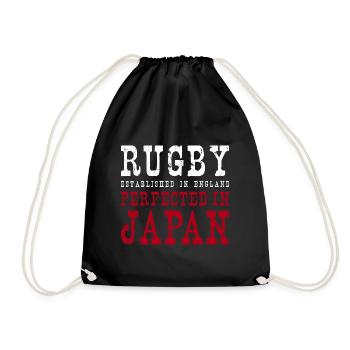 Rugby Perfected In Japan Rugby - Turnbeutel - Schwarz - Vorne