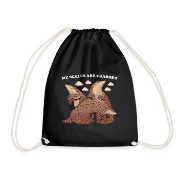 My Scales Are Charged Pangolin - Drawstring Bag - black - Front