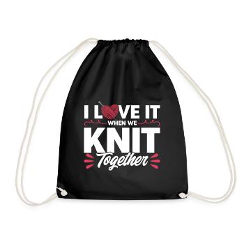 Amateurs de tricot Fil Tricot Tricot Cadeau - Sac de sport léger - noir - Devant