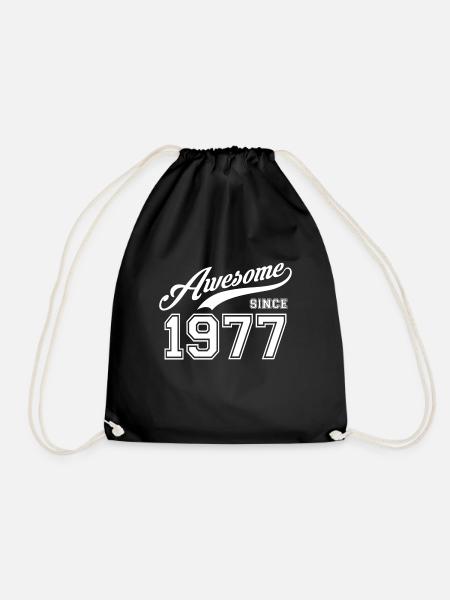 Awesome since 1977 Geburtstag Birthday Geburtsjahr - Turnbeutel - Schwarz