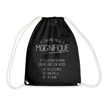 Humour Naissance Alibi J'ai une fille magnifique - Sac de sport léger - noir - Devant
