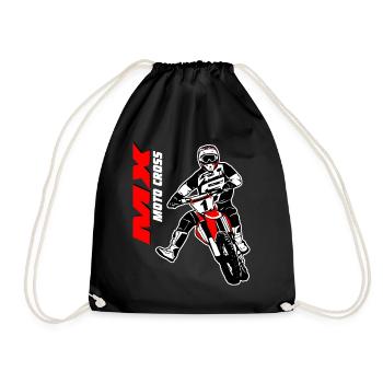 Moto Cross - Motocross - Supercross - MX - SX - Turnbeutel - Schwarz - Vorne