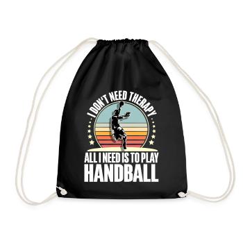 Handball Handballer - Turnbeutel - Schwarz - Vorne