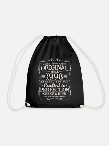 1998 geboren Jahrgang Vintage Geburtstag Geschenk - Turnbeutel - Schwarz