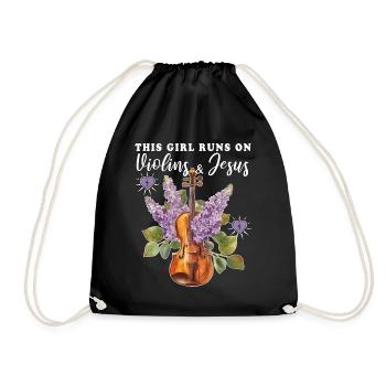 Violine Geige - Turnbeutel - Schwarz - Vorne