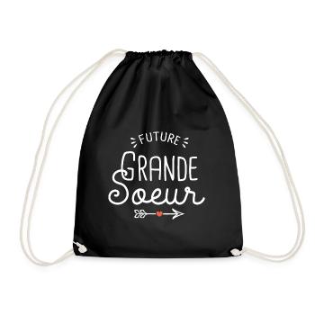 future grande sœur cadeau naissance grande soeur - Sac de sport léger - noir - Devant