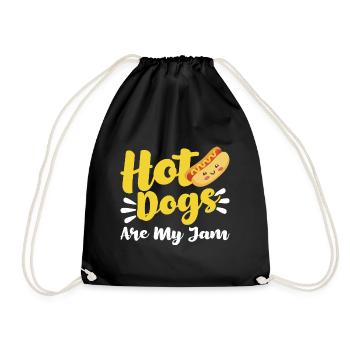 Hot Dogs sind meine Marmelade Hot Dog Geschenk - Turnbeutel - Schwarz - Vorne