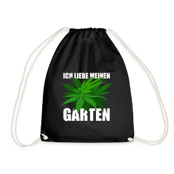 Ich liebe meinen Garten - Hanf - legal - Turnbeutel - Schwarz - Vorne