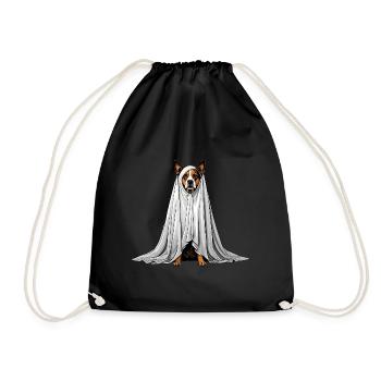scary dog ghost - Drawstring Bag - black - Front