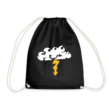 Lightning from a cloud / thunderstorm & lightning - Drawstring Bag - black - Front