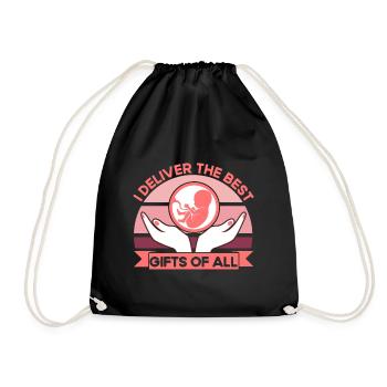 Doula Obstétricien Cadeau - Sac de sport léger - noir - Devant