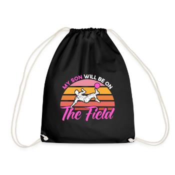 Sportfan Fußball Mama Fußball Geschenk - Turnbeutel - Schwarz - Vorne