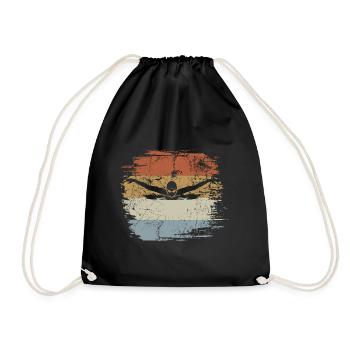 Natation, Papillon, Piscine, Rétro, Vintage - Sac de sport léger - noir - Devant