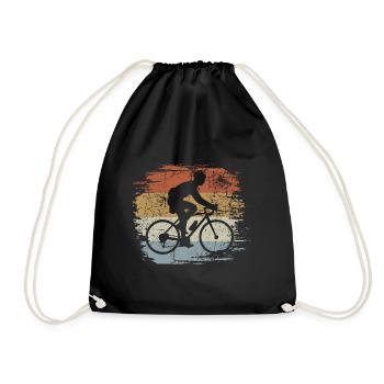 Vélo Rétro - Vintage - Silhouette - Sac de sport léger - noir - Devant