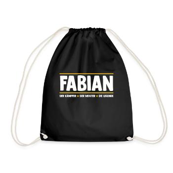 Fabian - Turnbeutel - Schwarz - Vorne