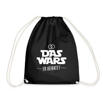 Das Wars er heiratet | JGA T-Shirt - Turnbeutel - Schwarz - Vorne