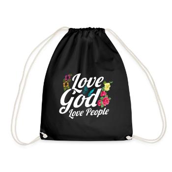Jesus God Bible Verse Inspirational Gift - Drawstring Bag - black - Front