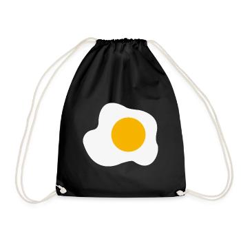 Fried Egg Graphic Breakfast Egg Yolk Lover - Drawstring Bag - black - Front