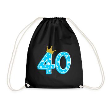 40 Krone 40th birthday 40 years - Drawstring Bag - black - Front