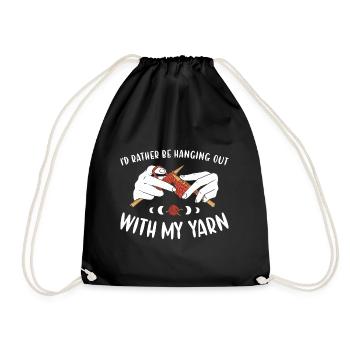 Je préfère traîner avec mon fil à tricoter - Sac de sport léger - noir - Devant