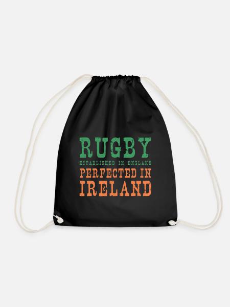 Rugby Perfected In Ireland Rugby - Drawstring Bag - black