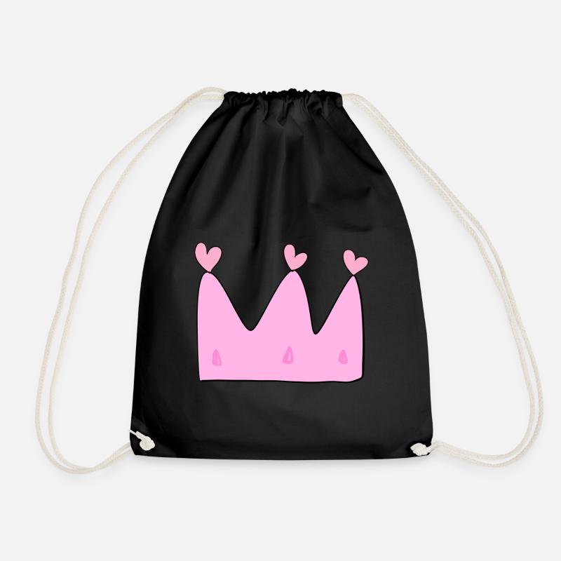 pink crown royal symbol - Drawstring Bag - black